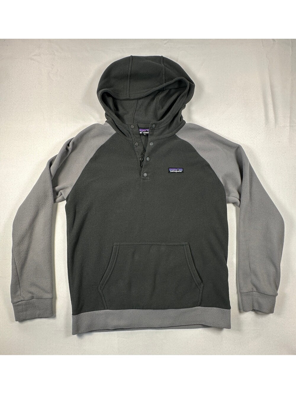 Patagonia Micro D Snap-T Fleece Hoody Men's Medium Grey Colorblock Pullover